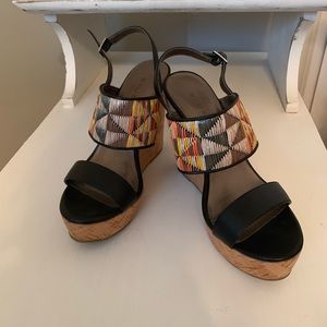 Black Wedge Sandals